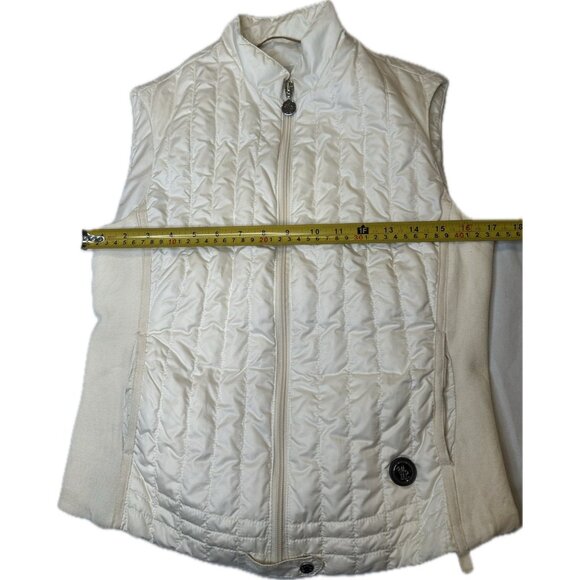 Moncler Women’s Down Puffer Vest Quitted Cream Size 2 M - Picture 10 of 12